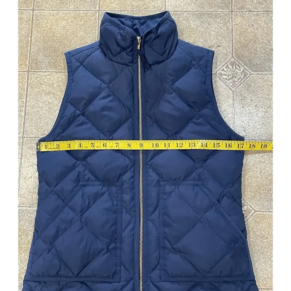 J. Crew Quilted Puffer Vest Women XXS Blue Down Insulated Casual Hiking Gorpcore